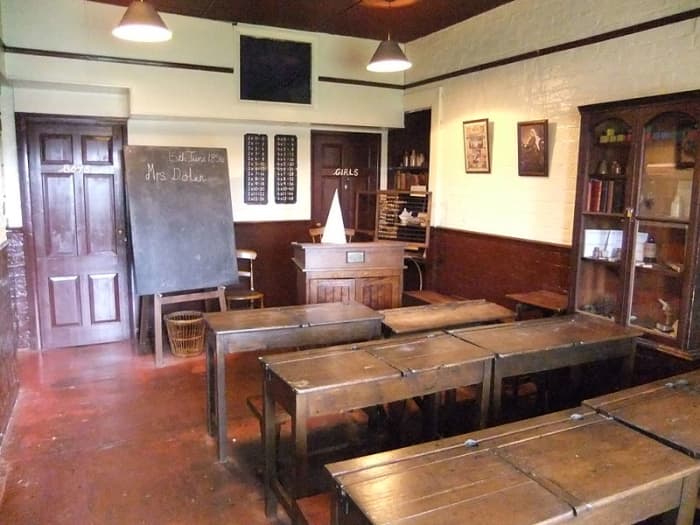 A typical Victorian school room of the kind that, under the influence of Charles Dickens, began to be introduced into the workhouses to help improve the futures of the poorest children.