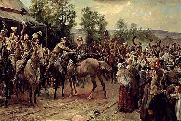 The greeting between Sir George Stuart White and Major Hubert Gough on the 28th February 1900 signified that the relief had indeed taken place.
