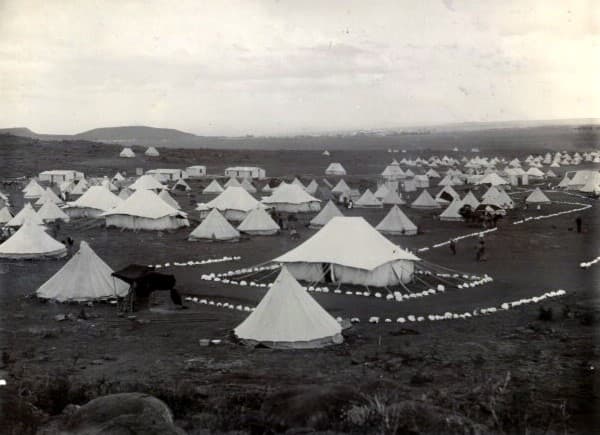 A photograph showing the tents at Bloemfontein concentration camps.