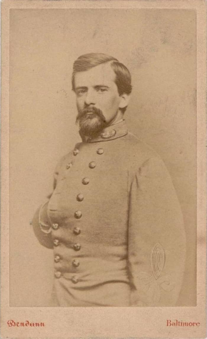 Carte-de-Visite of a half portrait of Brigadier General John Pegram in uniform between 1861 and 1865.
