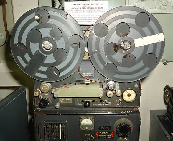 Magnetophon K1, by AEG. This was captured from a European radio station by Allied forces in WWII.