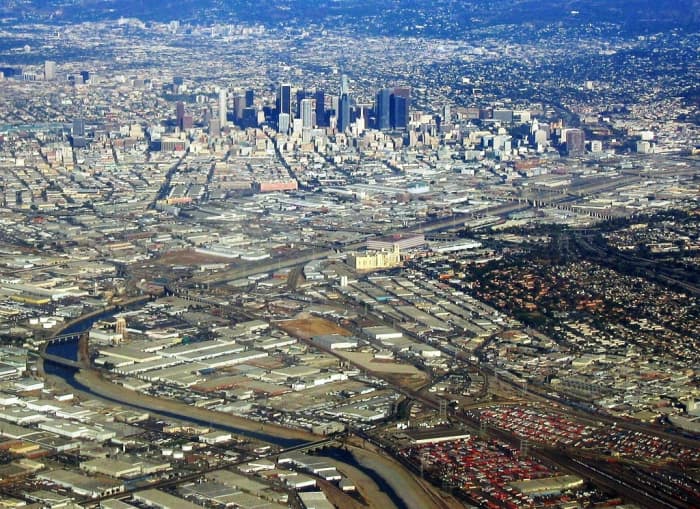 The city portion of the river is mainly a drainage ditch. In the future this will be a real river surrounded by greenery and bike paths.