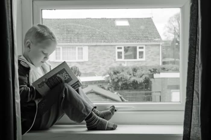 Child Reading: Reader Response is the thoughts in your head as you read.