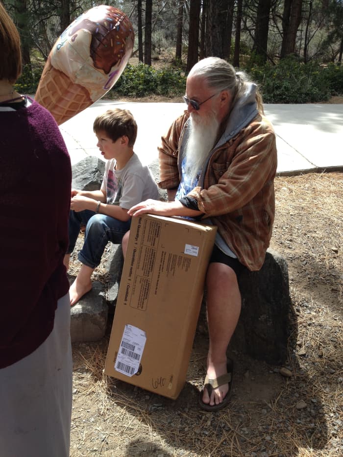 My oldest son, Sam, with his grandpa. Sam has been diagnosed with ADHD and is doing well without medication. Sam performs better when we put our attention into exploring alternative methods of organization and yoga.