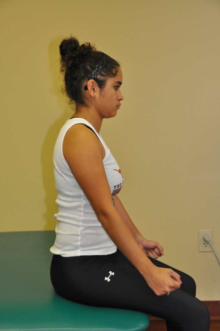 With your arms down by your sides, raise your hands about 20” in front of you, with your hands about shoulder width apart.
