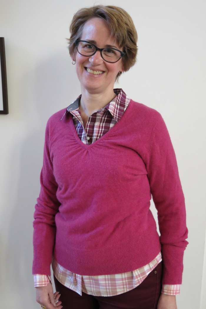 The shirt also looks nice under a sweater.