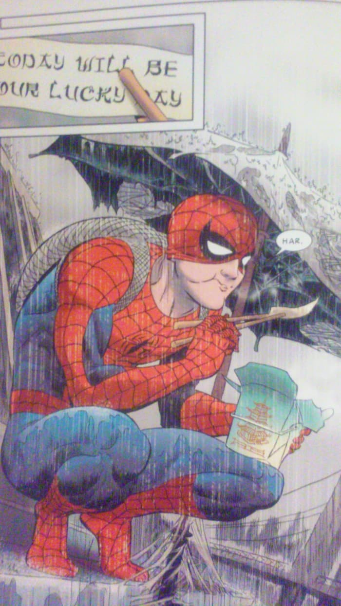 Flashbacks to that fortune he read in high school: "You will be bitten by a radioactive spider." See, some of these come true!