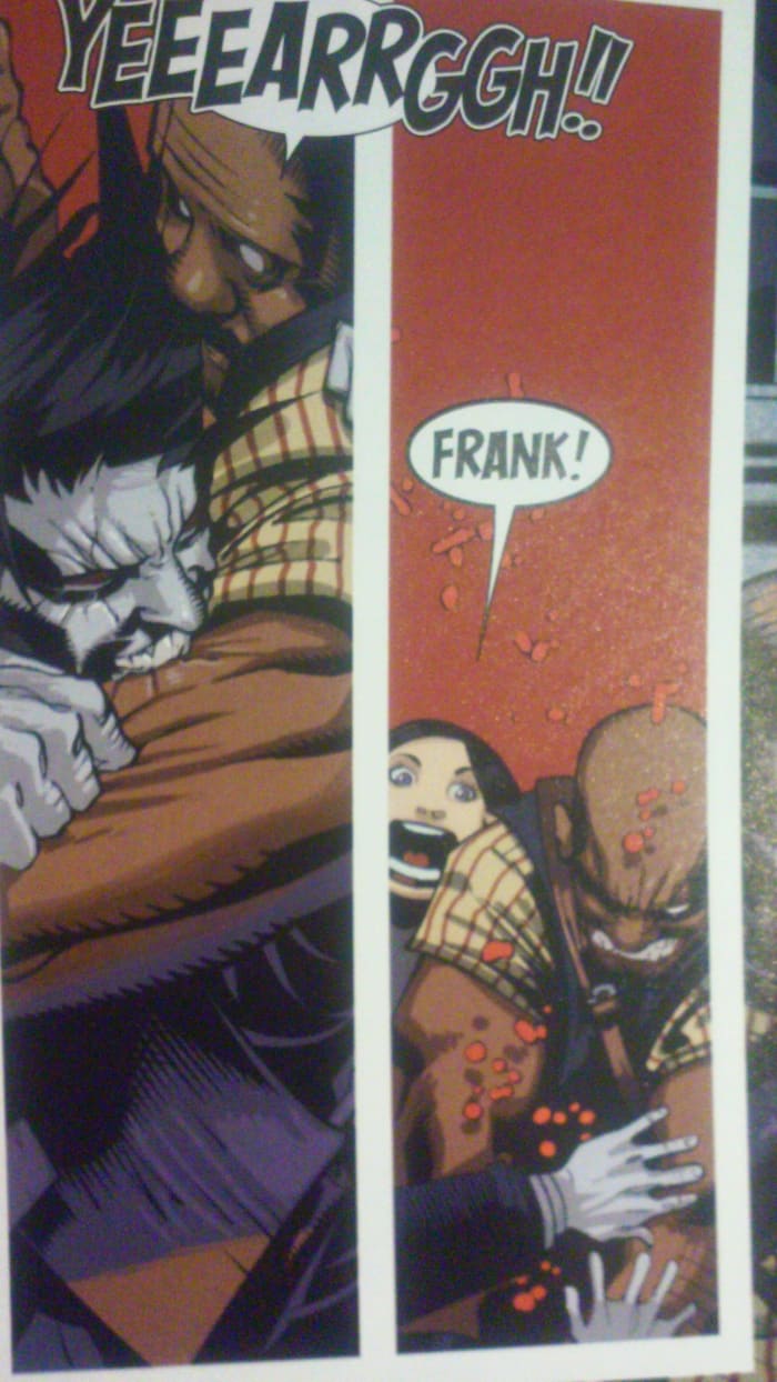 To Frank's credit, this dude does resemble a zombie, but I don't think hitting him over the head with a camera is still the ethical response, y'know?