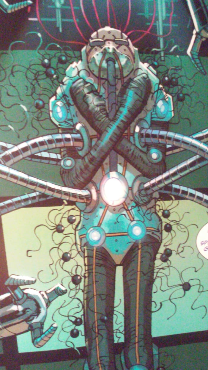 Wait, no, with his arms and legs, it's now twelve! Let's just call him "Dr. Centipede."