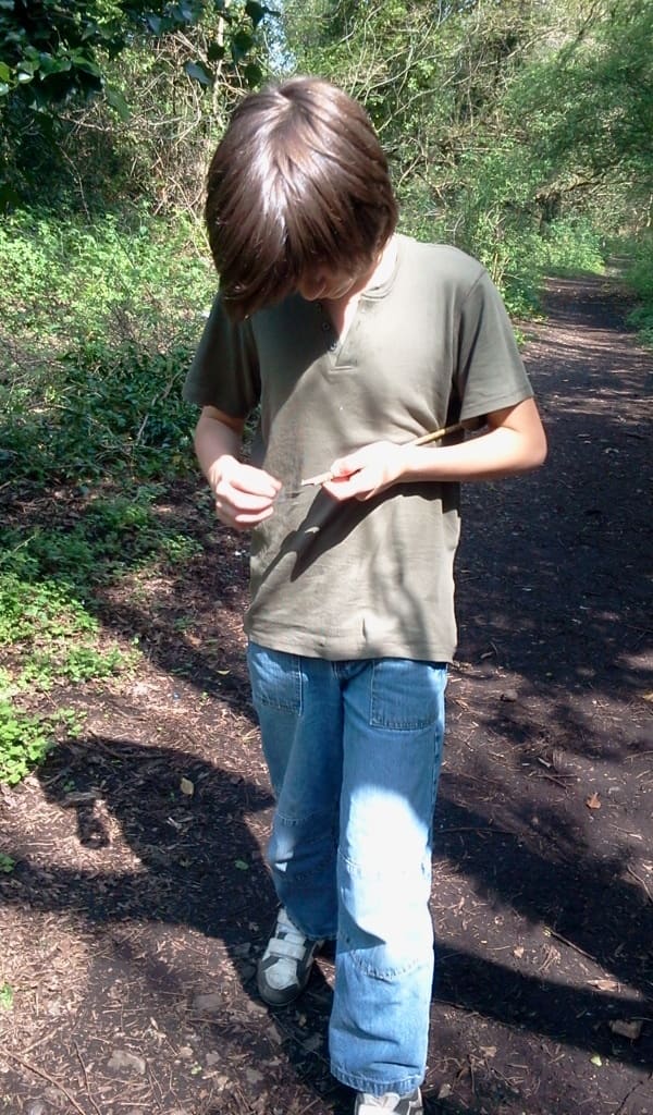 Nature is one of our classrooms now that we homeschool. Walking in the woods - one of our favorite places to learn.