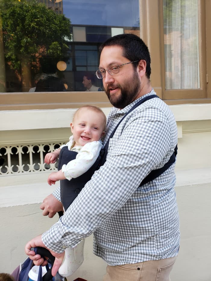 Go out on a walk with a baby carrier facing outwards—and if possible, try to have someone other than the mother do this, as it can be more difficult for a mother to bottle feed a baby when the infant is used to breastfeeding from her.