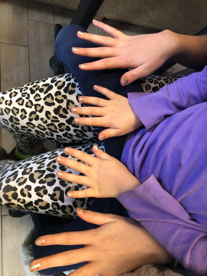 Here is a pic of Em painting her nails with her cousin. Just as it's fun bonding time to do her nails with me, it's fun with other friends and family members too!