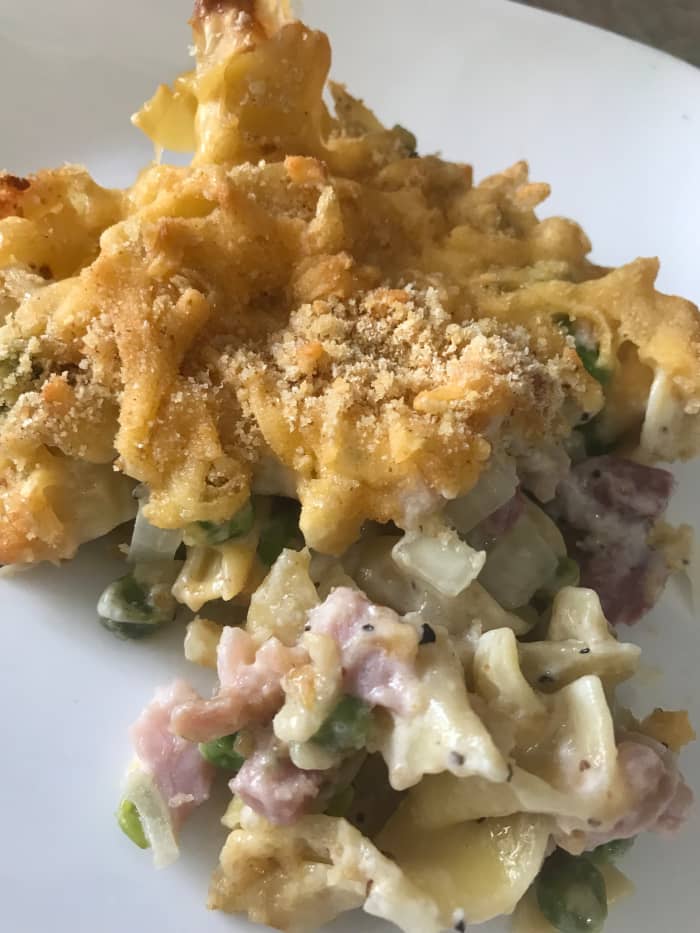 The rich sauce and fabulous pop of the peas in this ham casserole will make it an instant family favorite. Quick and easy to make, kids and adults alike will clamor for seconds!