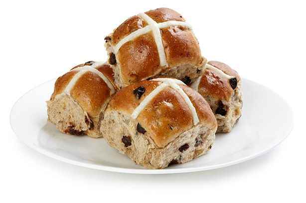 Hot cross buns with fruit