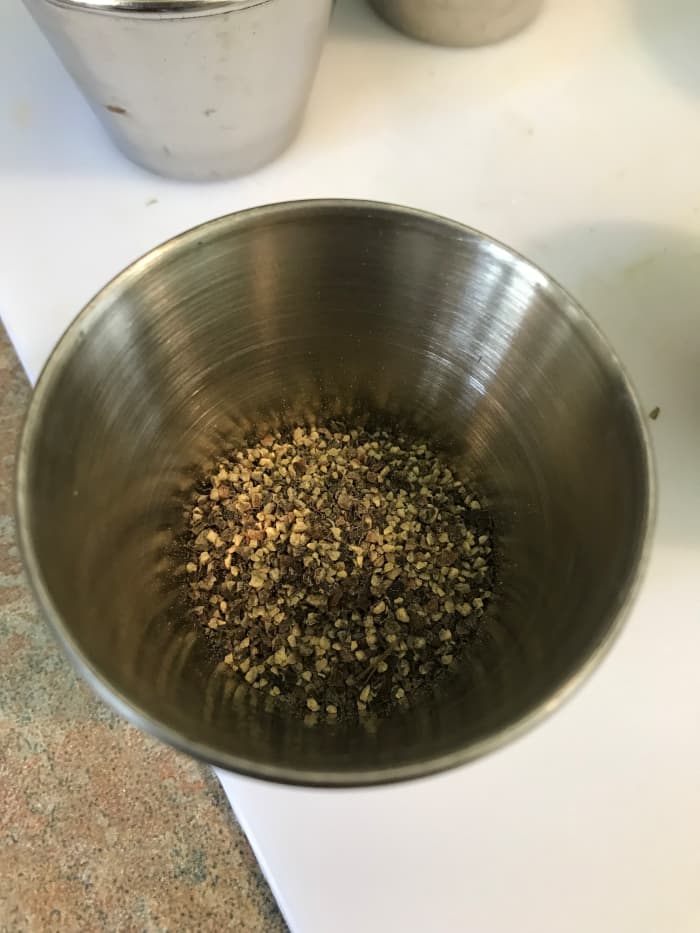 Dried oregano, thyme and basil, onion and garlic powder, salt and pepper. Each one plays an important role in developing flavor.