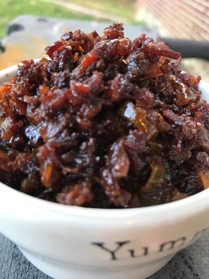 I don't know that "jam" is the right word for this stuff—it's only slightly sweet and certainly doesn't have the same texture or consistency as traditional jam recipes. Relish or compote may work—but who cares when it tastes this good?