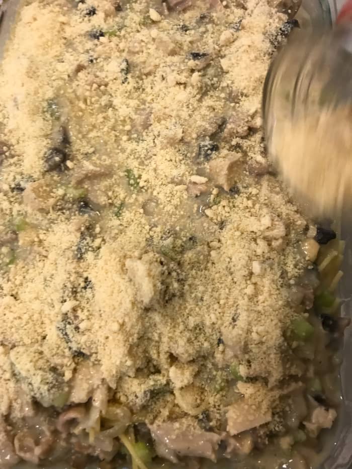 Finish the casserole with a little more Parmesan, and pop the dish into the oven. Let it bake, uncovered, for about 40 minutes, or until it's golden brown on top and bubbly throughout.