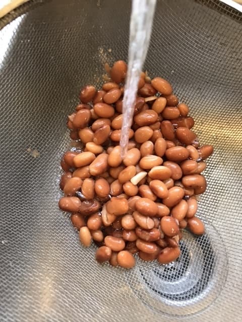 Drain and rinse one can of pinto beans. Or feel free to use home-cooked beans if you have them; they don't need rinsing.