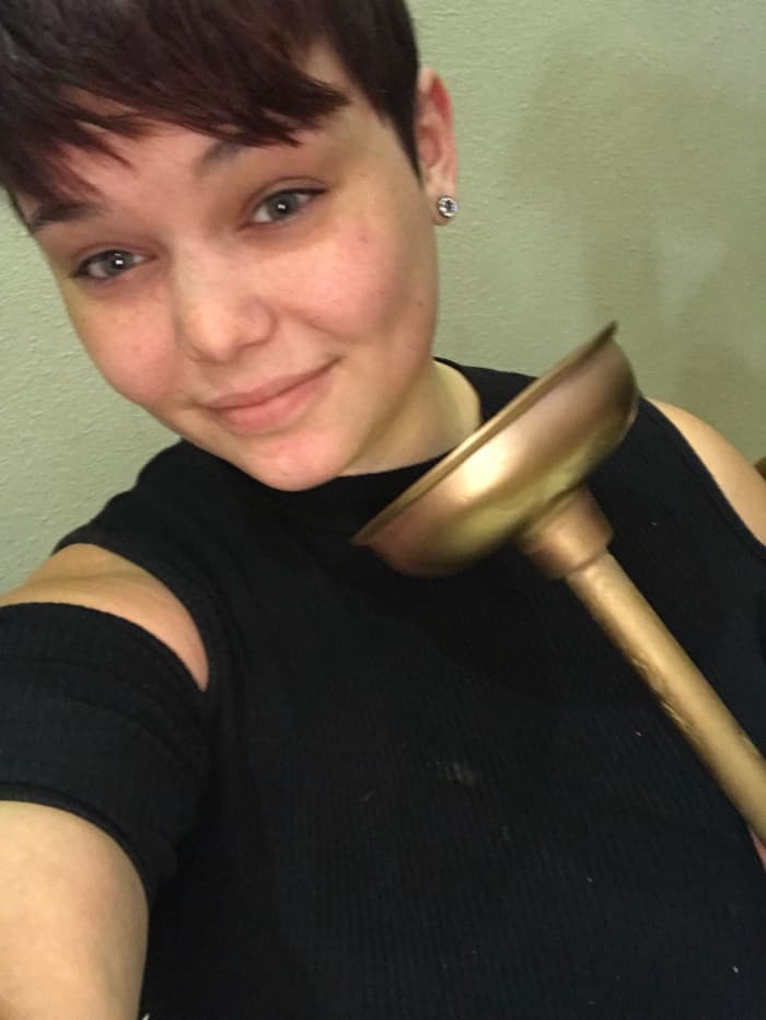 Excuse the horrible picture, I was shaking with excitement! I cannot believe I won the golden plunger!