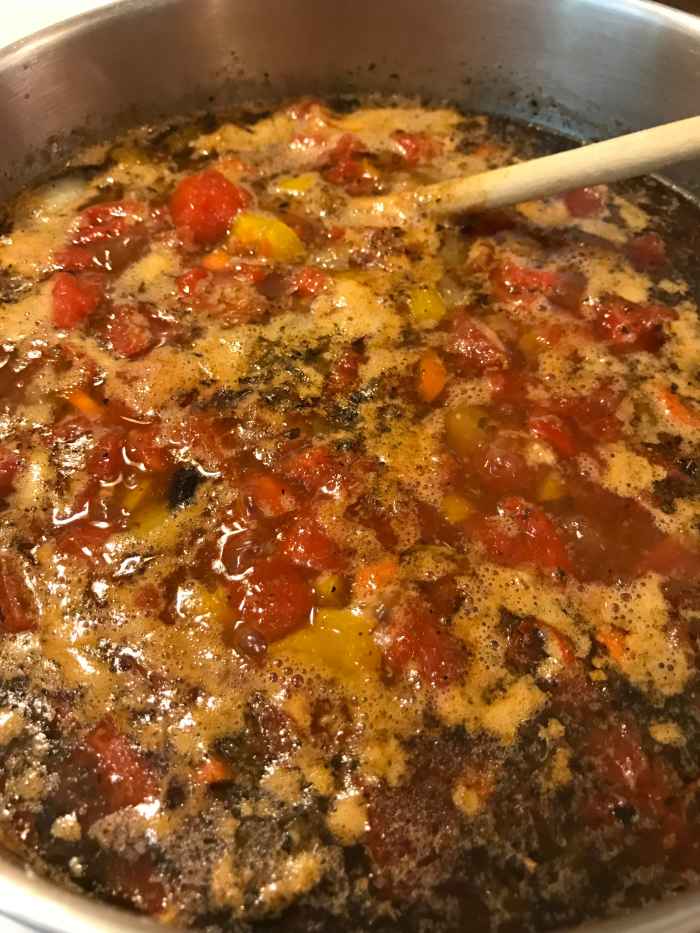 Simmer the soup for about 20 minutes. This finishes cooking the vegetables and brings the flavors together.