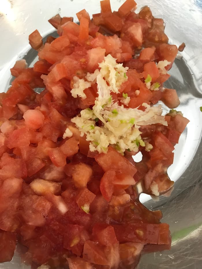 We love garlic, so I load it up. I used at least 2 and maybe 3 cloves, but feel free to use more or less to adjust it to your family's preferences.
