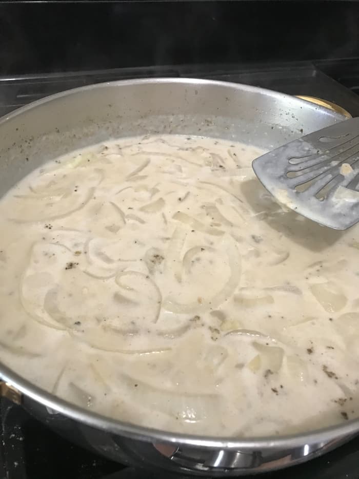 Once the gravy has come up to a simmer, taste it and adjust it for seasonings. This is the last chance to make seasoning corrections for salt, pepper or cayenne.
