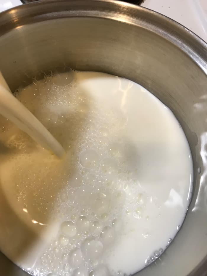 For a richer hot chocolate use whole milk. Skim or part skim milk just doesn't have the body. I've been known on occasion to use half-and-half, but I don't admit to that, so don't tell anybody.