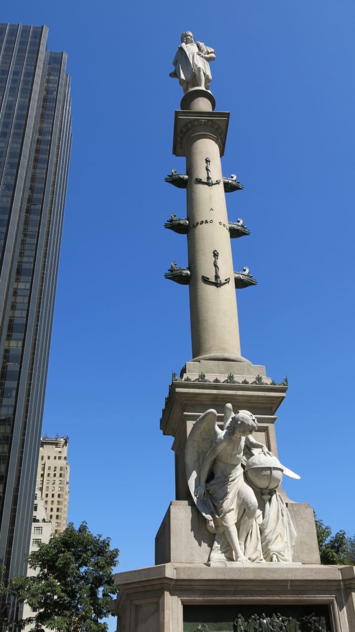 Italian-Americans Monument to Columbus New York City's Central Park