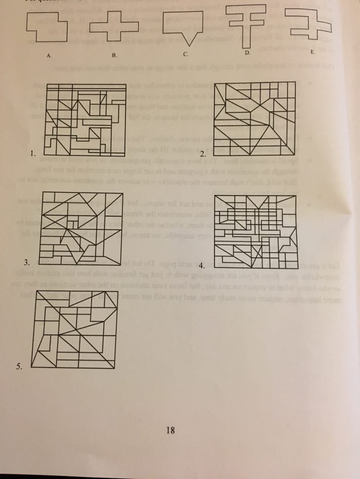 Remember to look for one defining feature that makes that shape stand out from the others. Also, the correct shape will always be exactly as the answer choice shows.