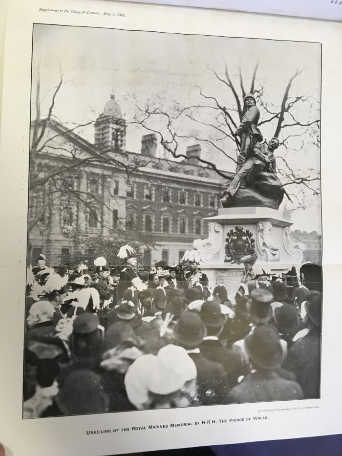 The unveiling of the Royal Marines Memorial or 'Graspan Memorial' in 1903 by the Prince of Wales, later George V