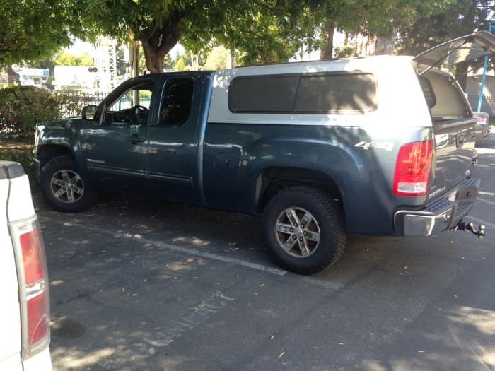 From a distance, it looks pretty good, but look closely, the GMC bed is different than the Chevy shell.