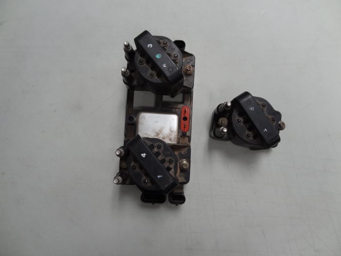 To test a GM V6 Waste Spark Coil primary, the coil must be unbolted from the ignition module. The secondary can be tested across the paired towers.