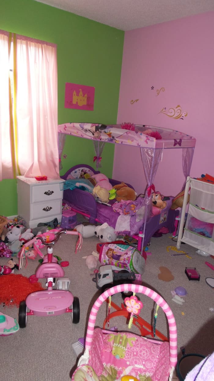 Do your kids' rooms look like this? Again, adequate storage is the key!! And, sneaking their old toys out of the house under the cover of darkness. Photo by AMB