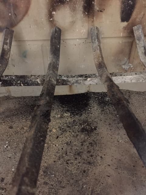 Soot from cleaning (after sweeping each fall). My first sweep after 6 years of use was a large mound.
