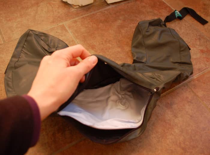 This is what the collar look like before its been inflated - the core is inflatable and the outer cover is made from a sort of slobber proof material...