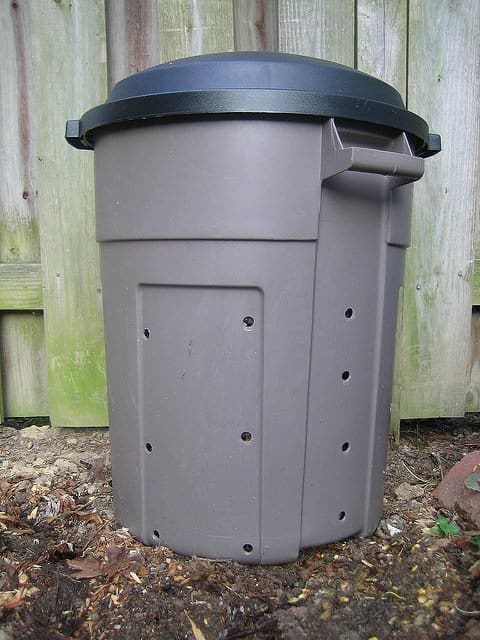 If your space is smaler and you want an easy composter, just use a trash can.