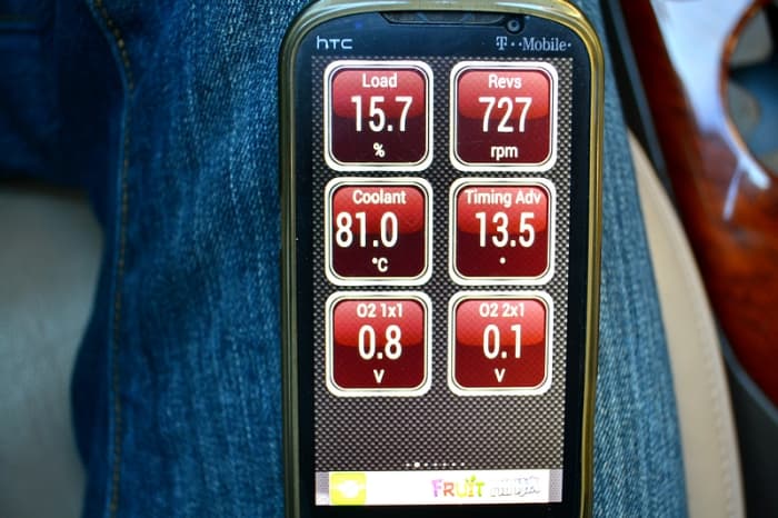 Several information readings that I custom created (you can add remove displays in Torque Pro very easily).