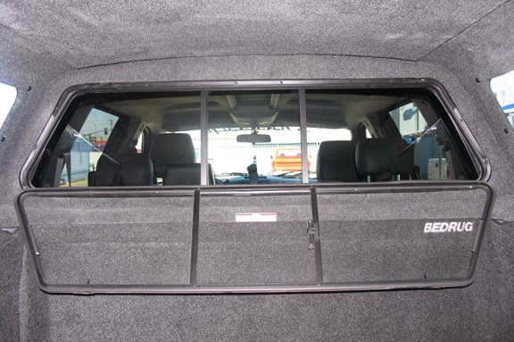 Folding front slider option. As you can see, with the front slider dropped down and out of the way, cleaning the cab window is a lot easier.