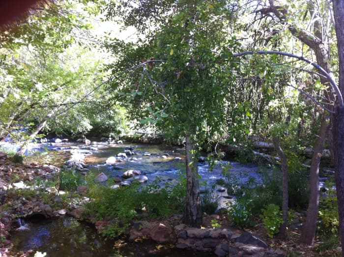 This is a shady spot in Sedona, Arizona, where my RV just fit, but it was a great two days there.