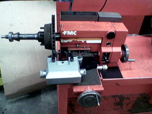An early model FMC 600 before reconditioning. This rough old machine was still accurate enough to do your Ferrari discs on BEFORE it was rebuilt.