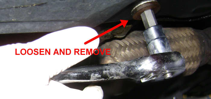 Removing the Camry transmission pan drain plug