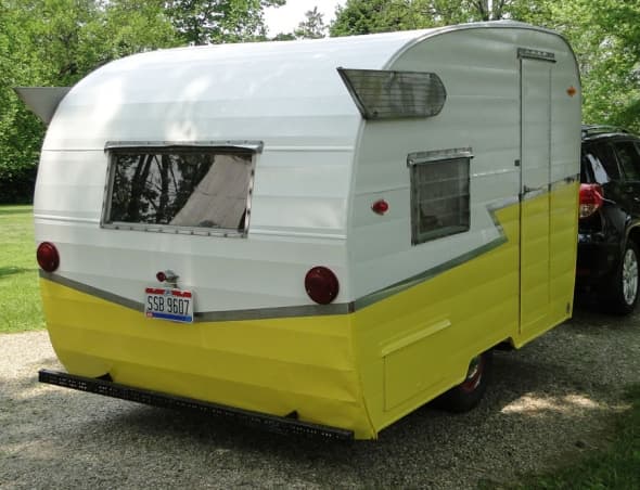 Our first Shasta was 13ft, in great condition and even had a bathroom! I loved the wings - especially after a good application of Mother's polish.