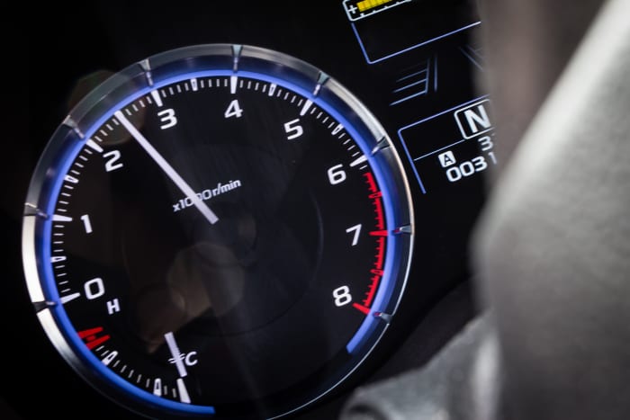 To shift from first to second and then into higher gears, watch your tachometer. When the neele reads 2500 or 3000 rpms, your engine is ready for you to shift into higher gear.