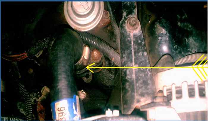 The thermostat on a Chevrolet 454