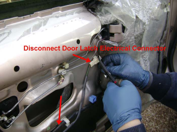Toyota Camry Rear Door Electrical Fitting Disconnection