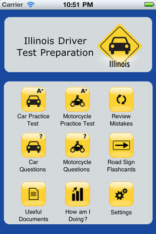 Illinois' cyberdriveillinois.com, iTunes, and Google Play all offer free practice written exam apps for refreshing your memory