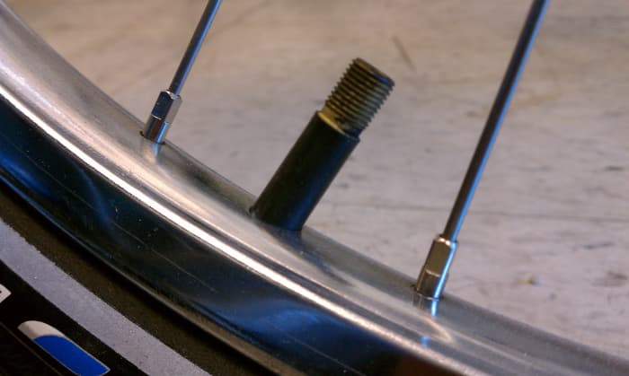 The Schrader valve is similar to the air valve on a bicycle or car tire.