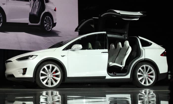 Not a Lamborghini - Model X Falcon-wing doors wide open