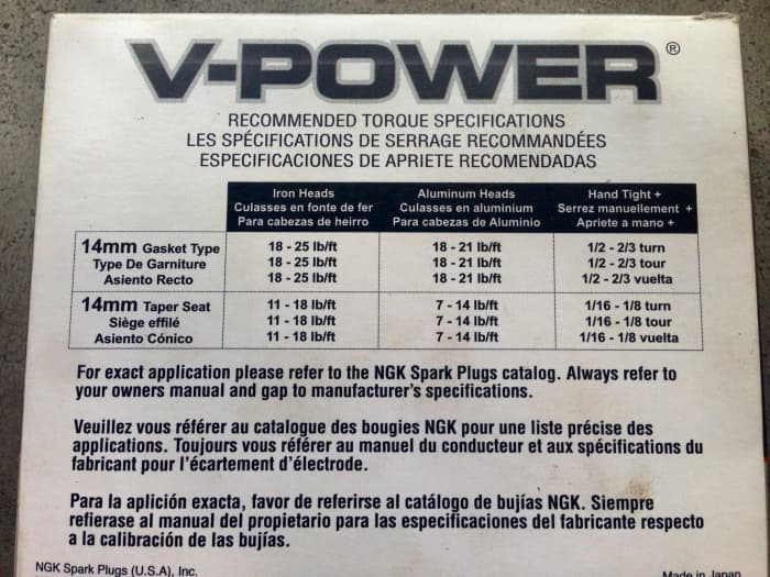 NGK spark plug-installing suggestions. Check your manual or online community to find your specs.