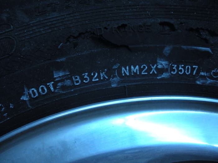 In addition to the year of manufacture, this section also tells where the tire was made, and by which maker.